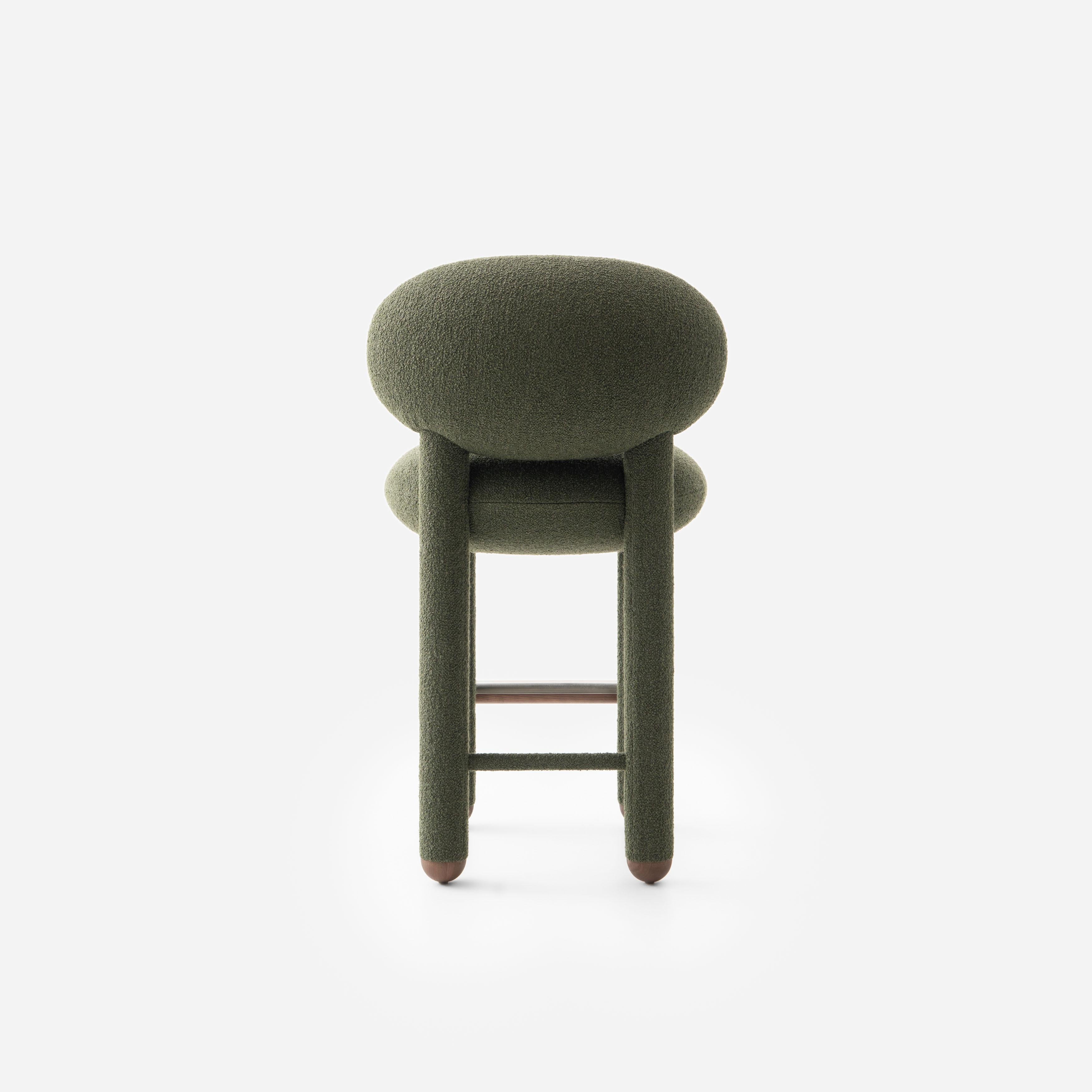 Silla de mostrador moderna Flock CS1/65 Completamente tapizada en varias telas by Noom Tela en venta