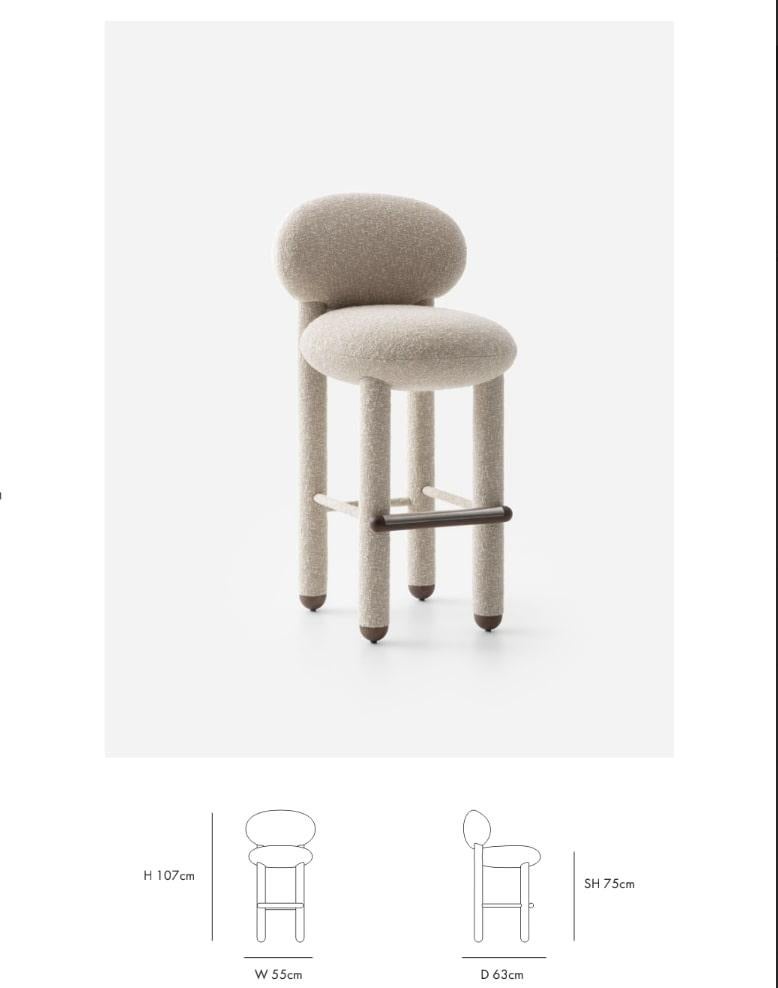Modern Counter Chair Flock CS1/65 Fully Upholstered in Various fabrics by Noom For Sale 1