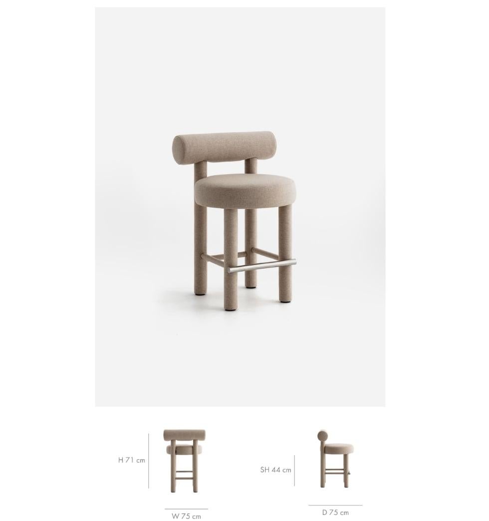 Modern Counter Chair Gropius CS1/65 Fully Upholstered in Wool Fabric by Noom In New Condition For Sale In Paris, FR