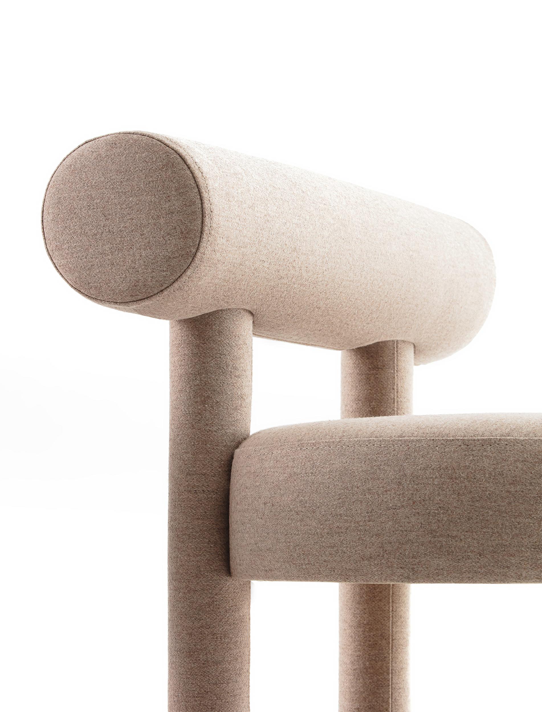 Modern Counter Chair Gropius CS1/65 Fully Upholstered in Wool Fabric by Noom 5