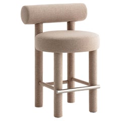 Modern Counter Chair Gropius CS1/65 Fully Upholstered in Wool Fabric by Noom