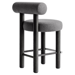 Modern Counter Chair Gropius CS2/65 in Various Fabric with Wooden Legs by Noom