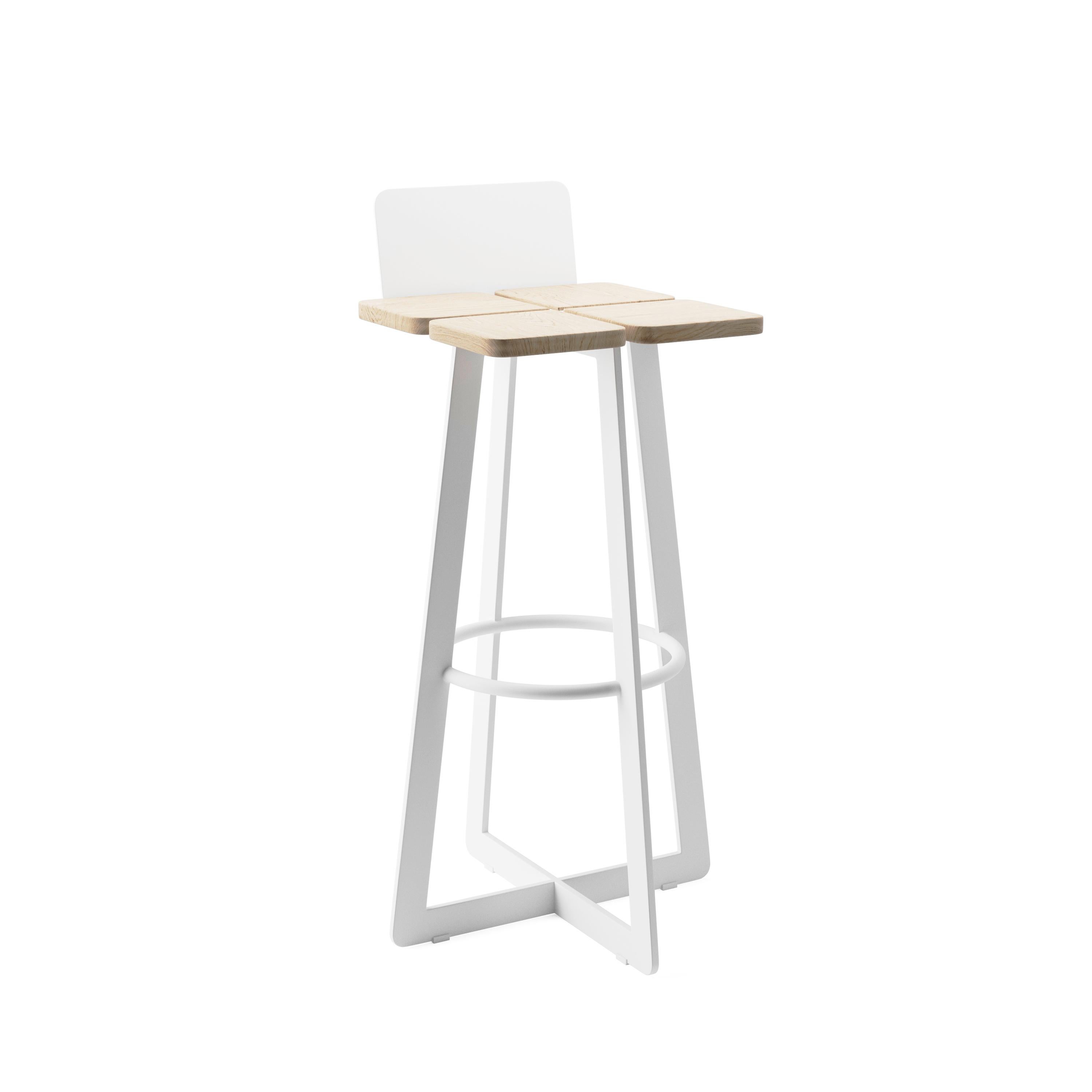 Modern Counter Stool Gir A2 Made of Steel and Solid Wood For Sale 4