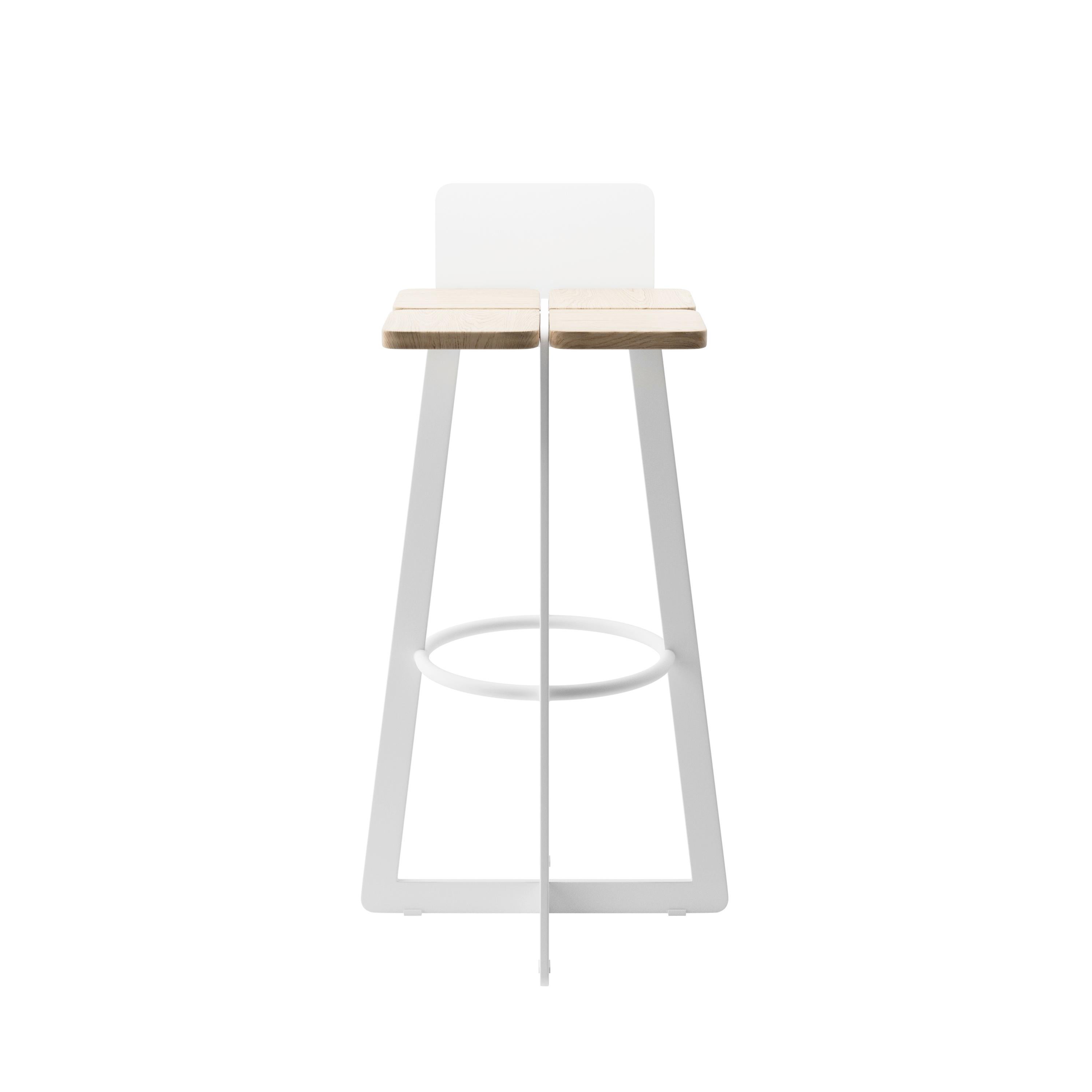 Modern Counter Stool Gir A2 Made of Steel and Solid Wood For Sale 5