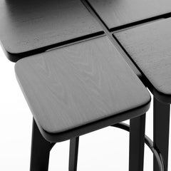 Sgabello da banco moderno Gir A2 in acciaio e Wood Solid