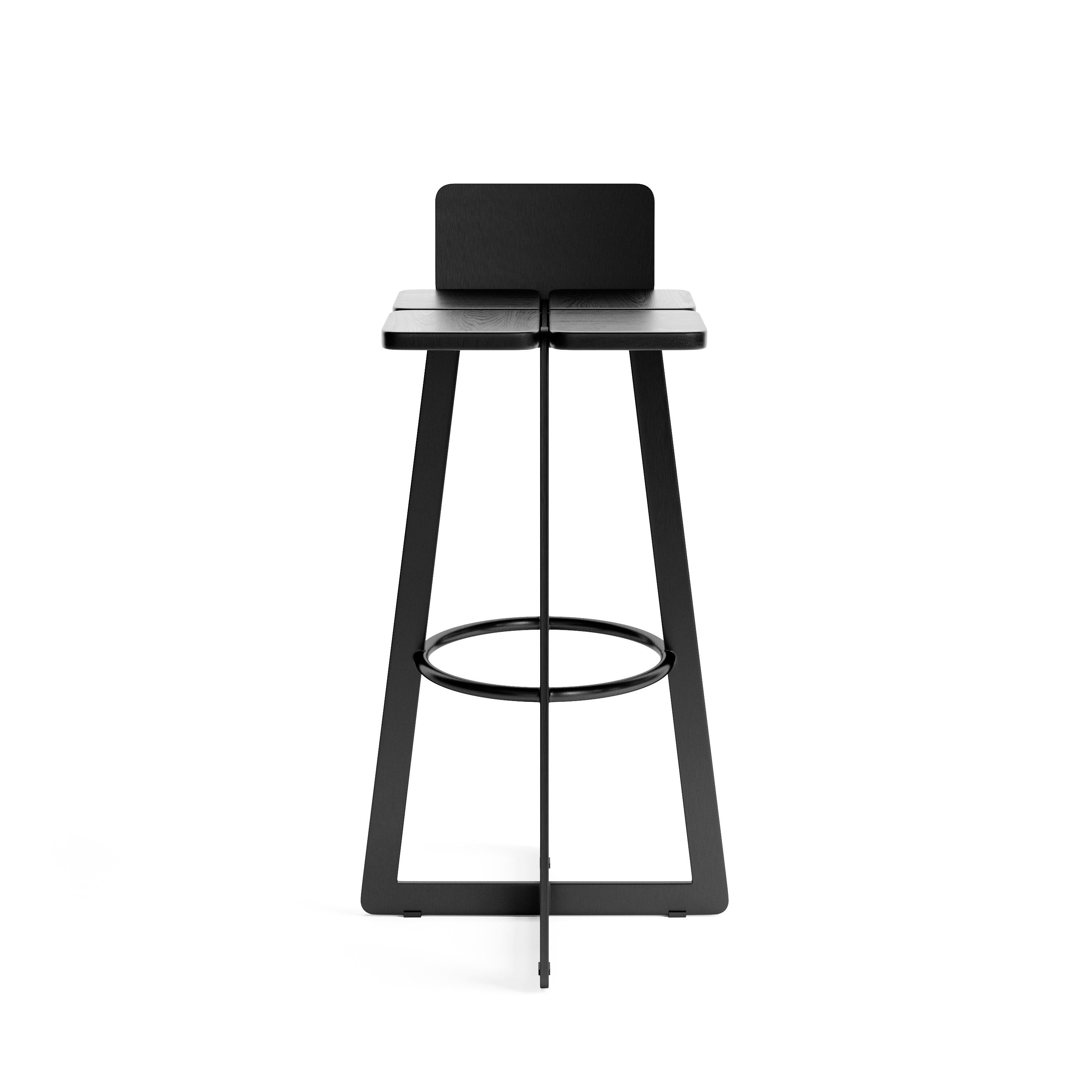 Painted Modern Counter Stool Gir A2 Made of Steel and Solid Wood by Dali Home For Sale