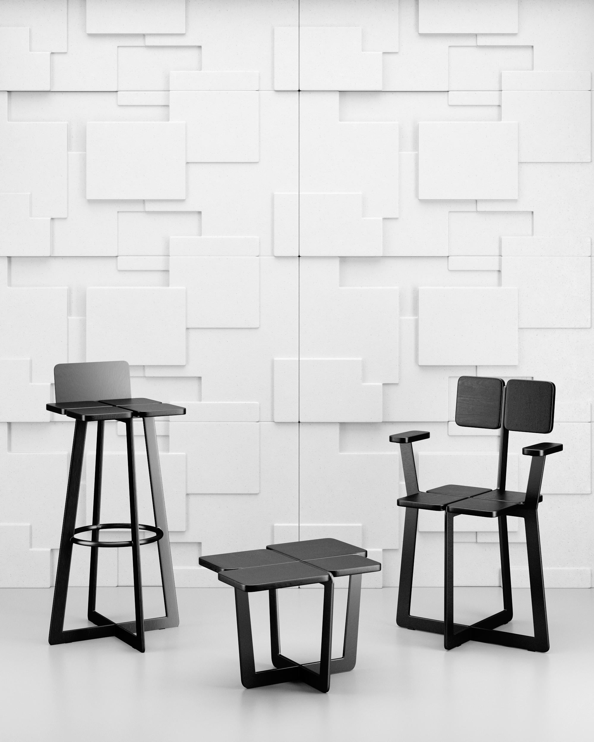 Modern Counter Stool Gir A2 Made of Steel and Solid Wood For Sale 1