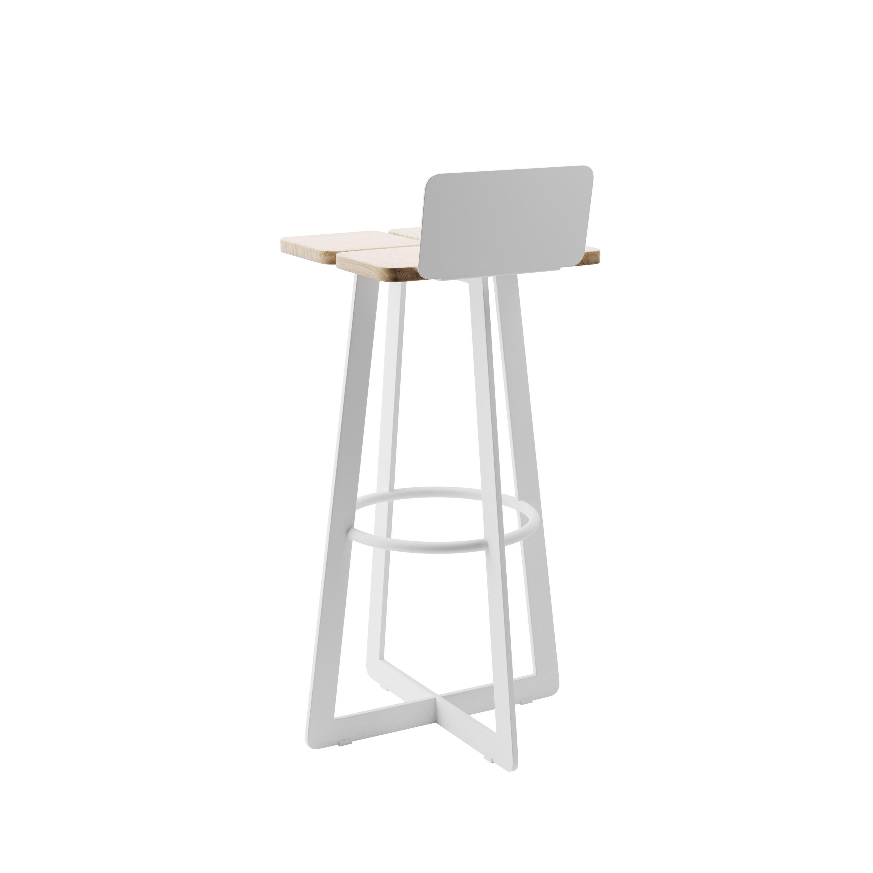 Modern Counter Stool Gir A2 Made of Steel and Solid Wood For Sale 3