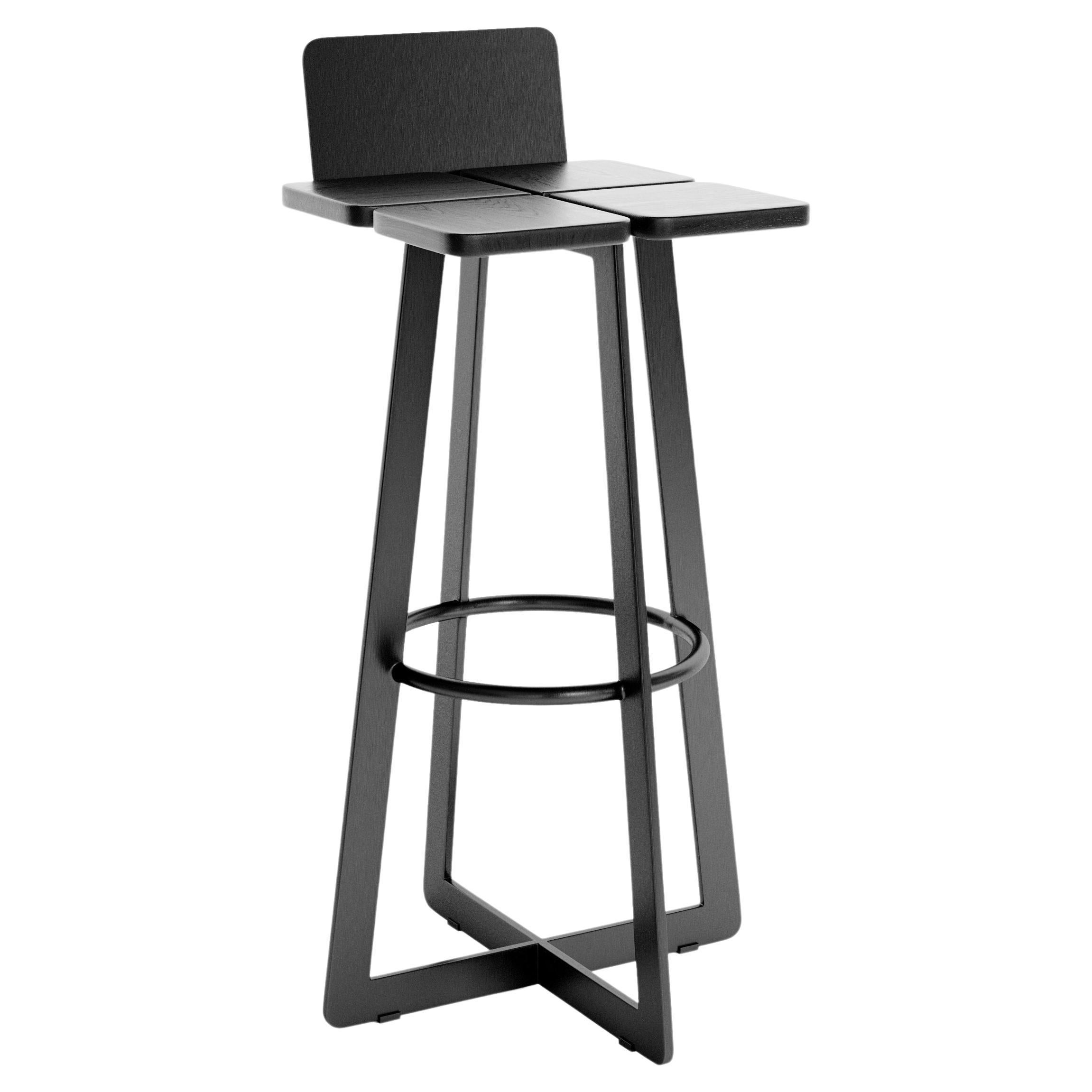 Modern Counter Stool Gir A2 Made of Steel and Solid Wood by Dali Home For Sale