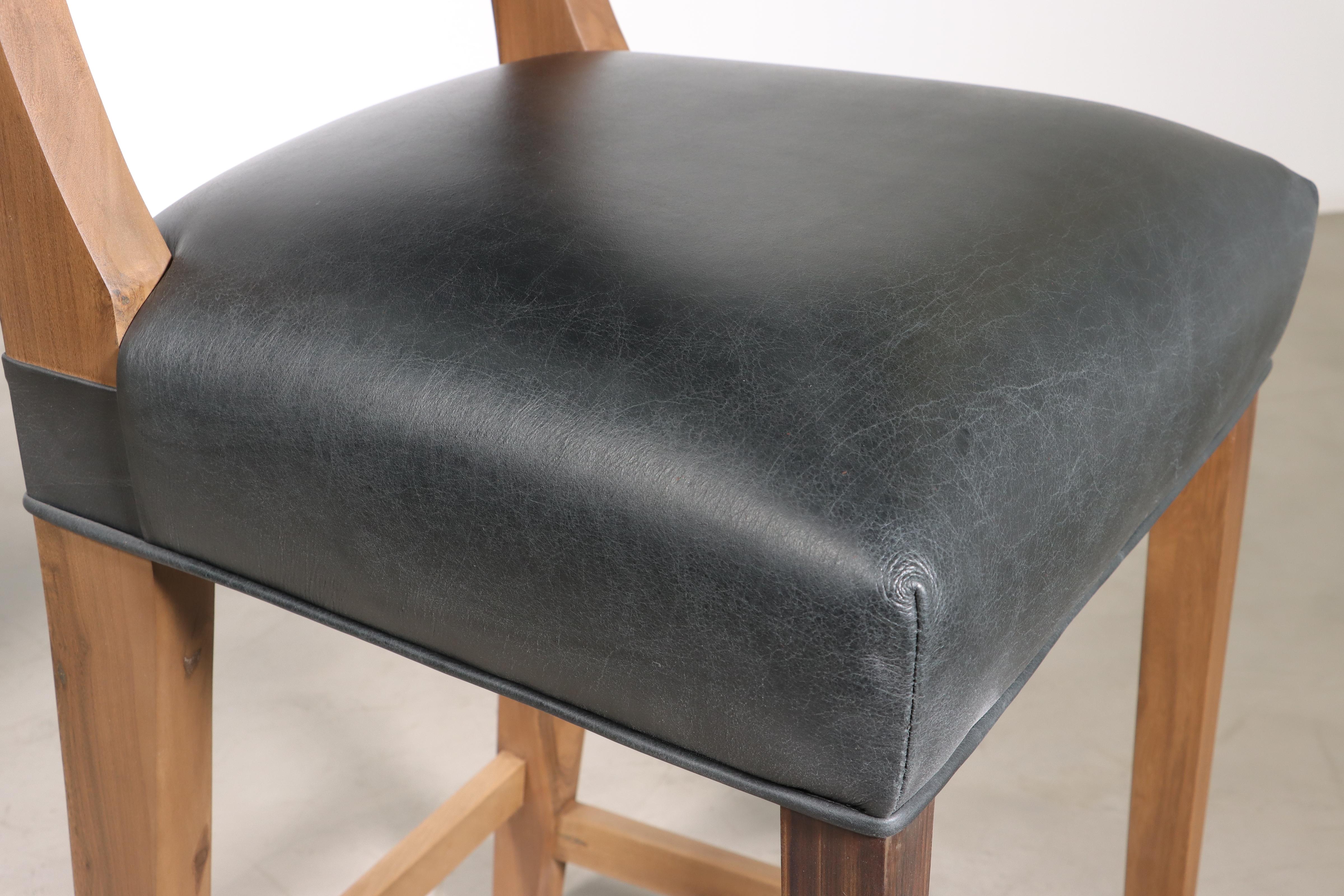 The Moderns Counter Stool in Argentine Exotic Wood and Leather from Costantini, Bruno en vente 1