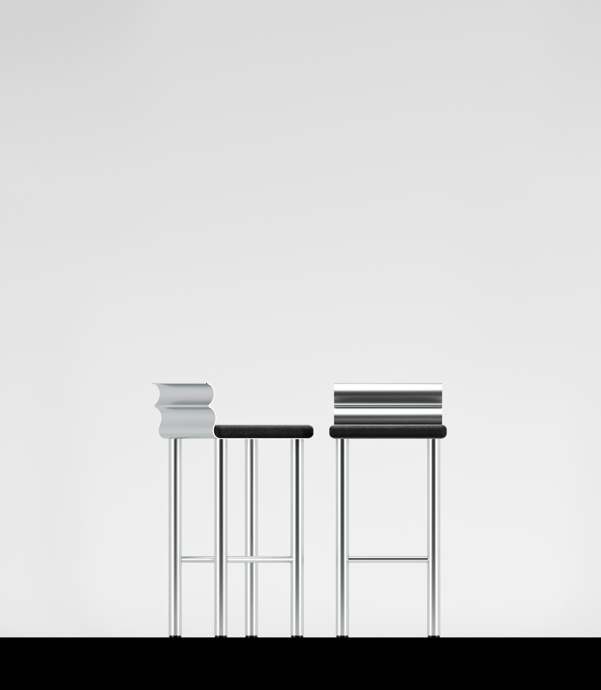 Taburete de mostrador moderno S1 Acero inoxidable con asiento textil by Dali Home en venta 3