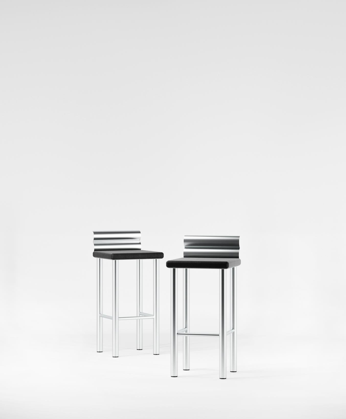 Taburete de mostrador moderno S1 Acero inoxidable con asiento textil by Dali Home en venta 5
