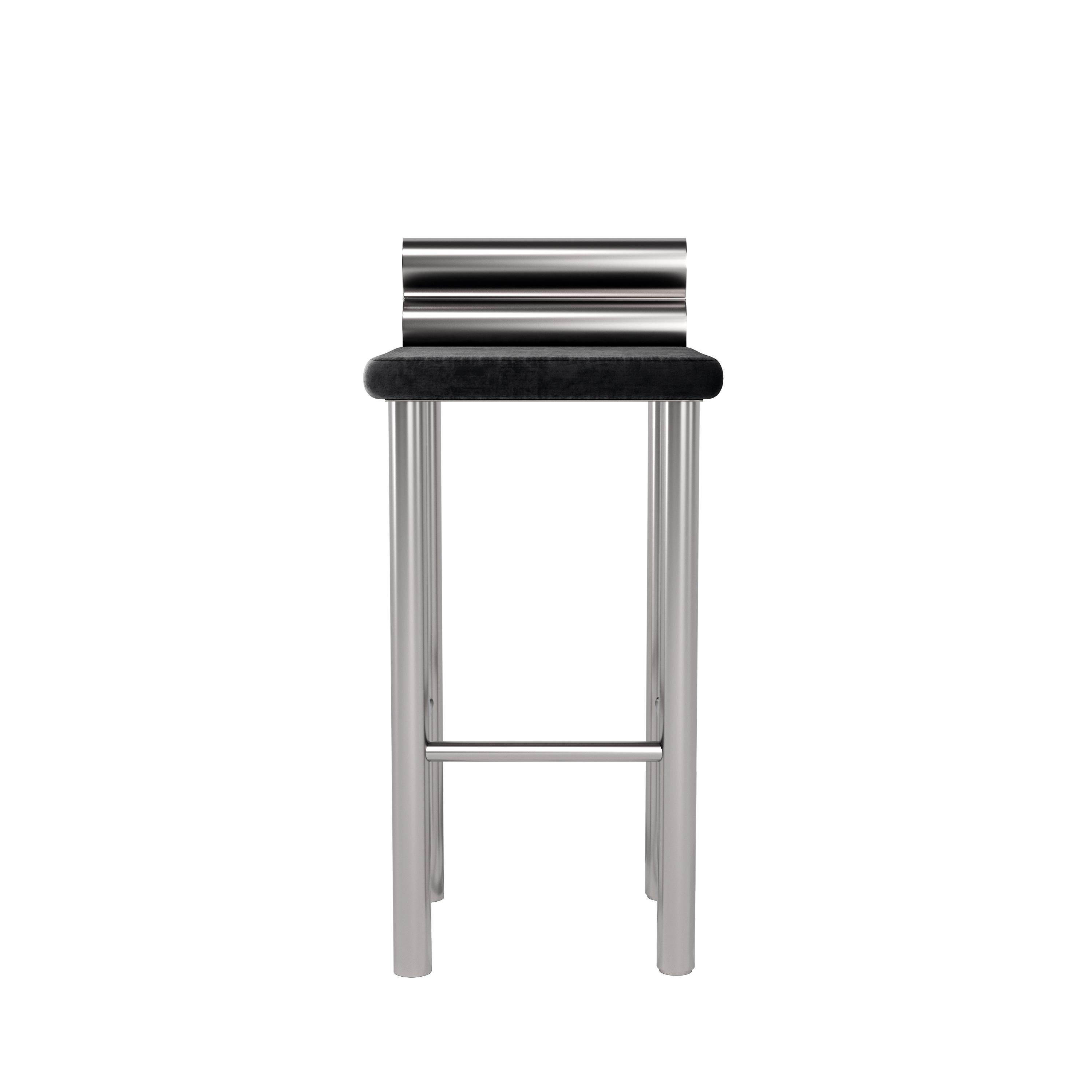 Modern Counter Stool Mount S1 Stainless Steel with Textile Seat by Dali Home For Sale 1