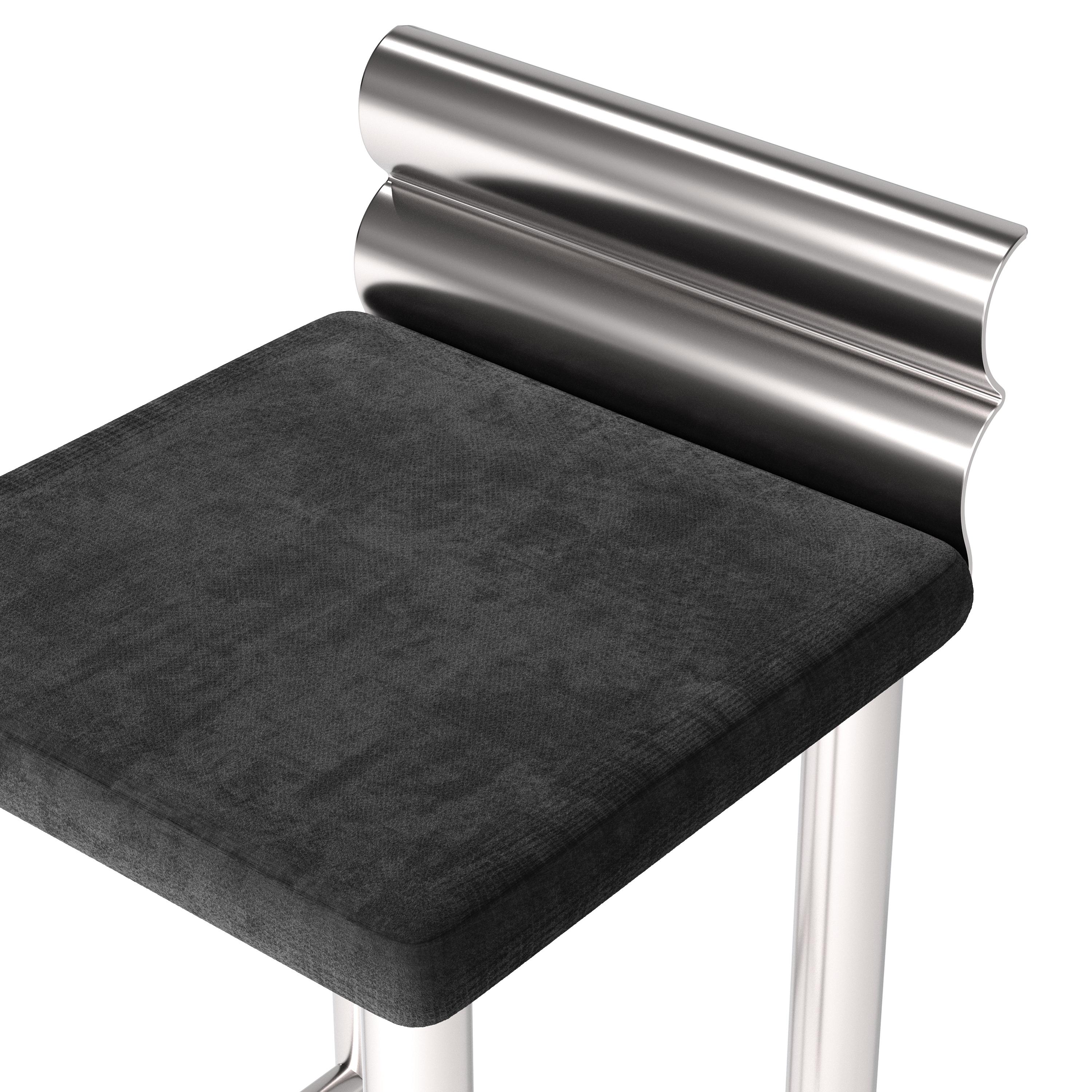 Modern Counter Stool Mount S1 Stainless Steel with Textile Seat by Dali Home For Sale 3