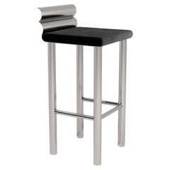 Modern Counter Stool Mount S1 Stainless Steel with Textile Seat by Dali Home