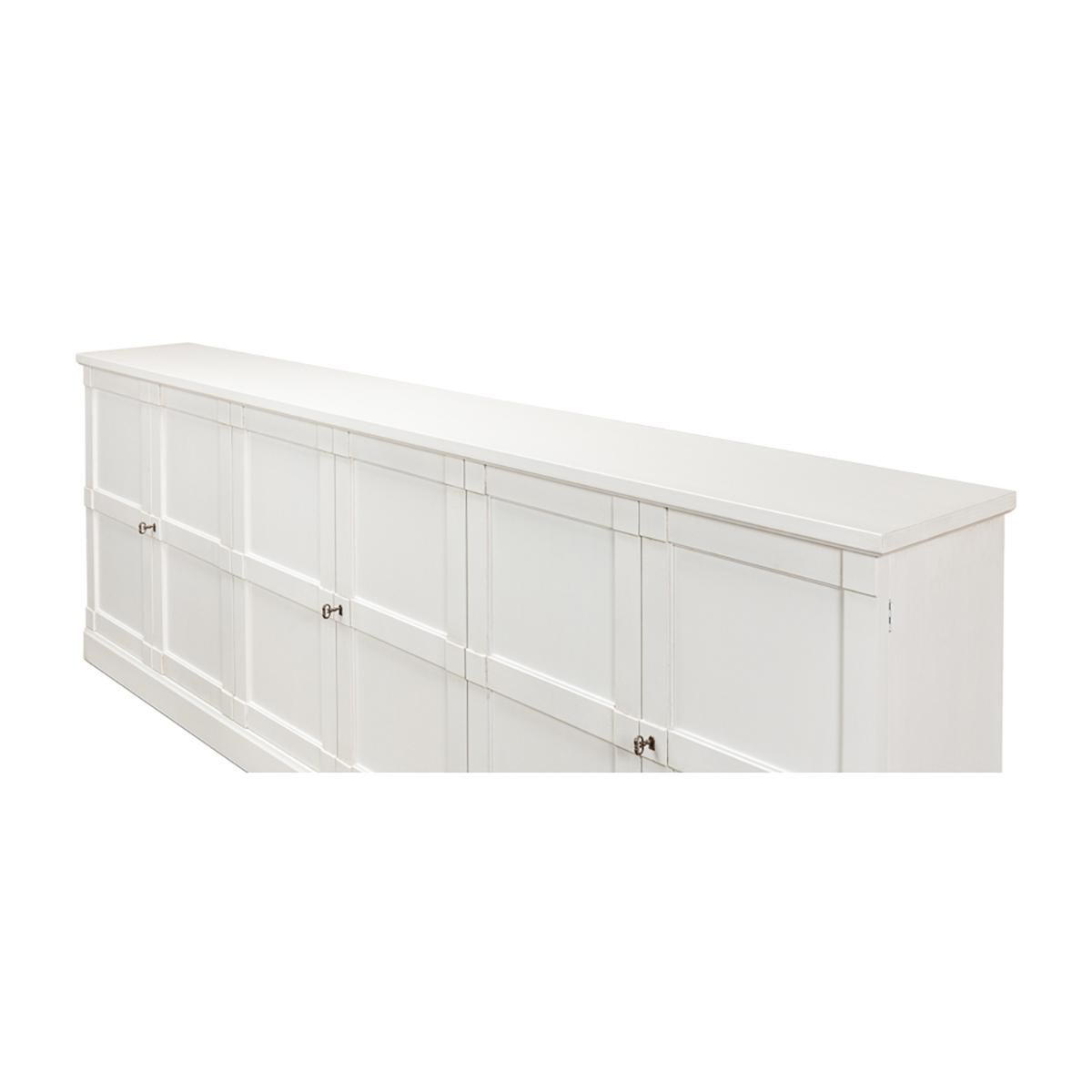 Asian Modern Country White Painted Sideboard For Sale