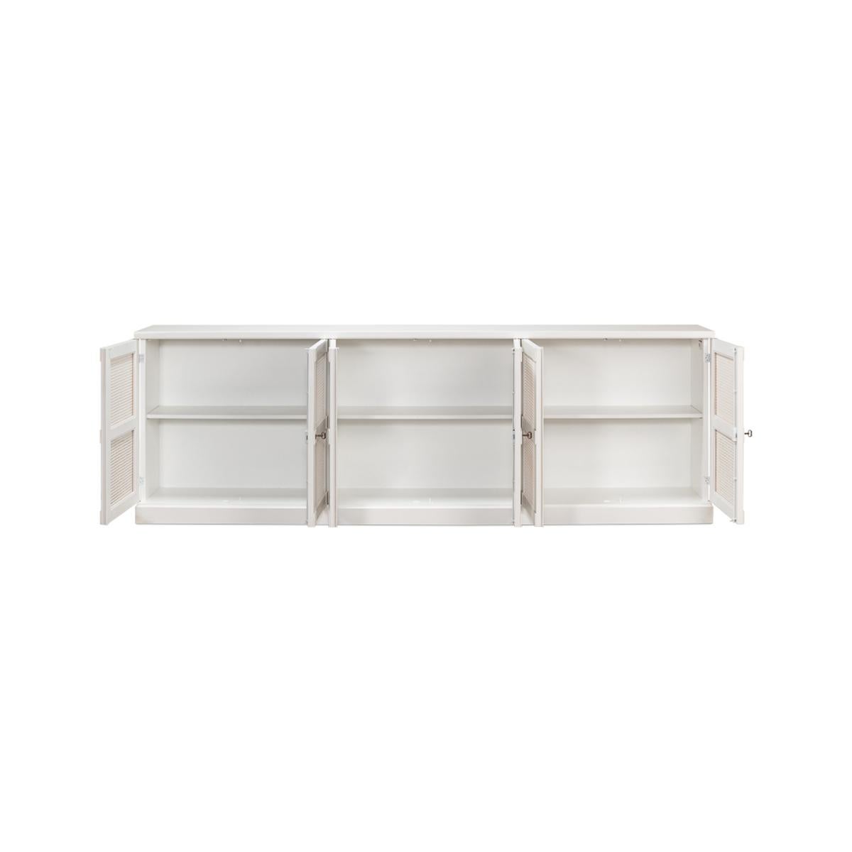 Rustic Modern Country White Painted Sideboard II For Sale