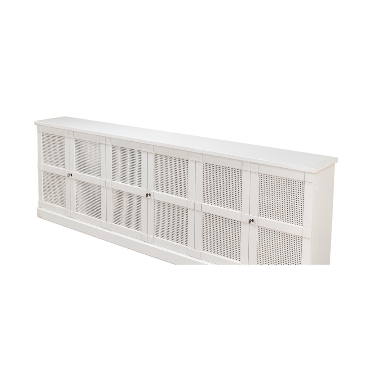 Asian Modern Country White Painted Sideboard II For Sale