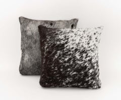 Modern Cowhide Throw Pillows, Pair