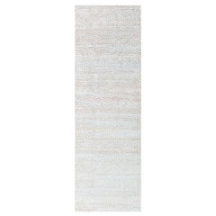Modern Cracked Ground Design Hand-Knotted Silk Runner by Doris Leslie Blau
