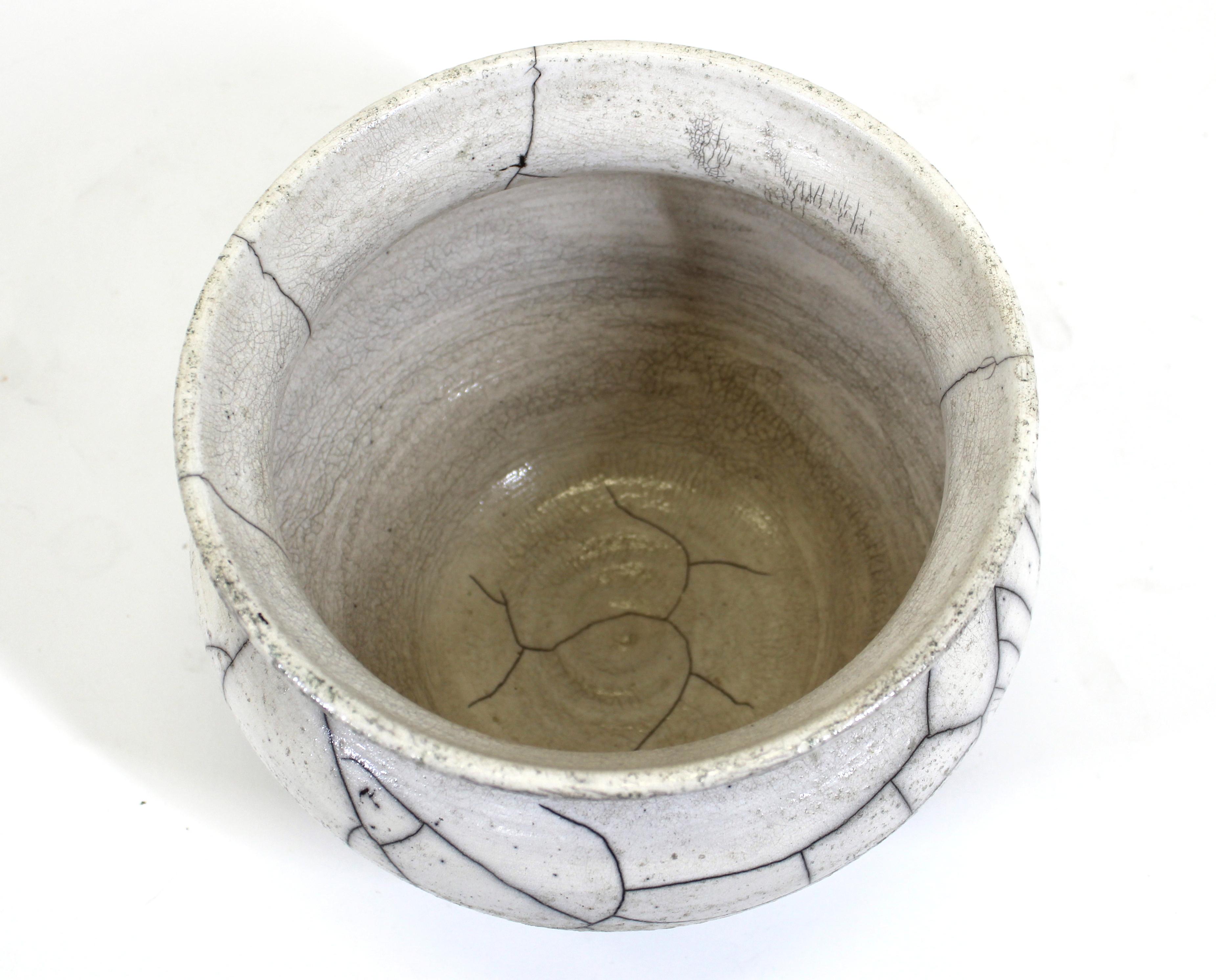 Unknown Modern Crackle Glaze Pottery Bowl