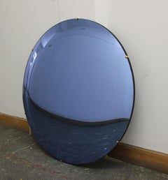 Modern Crafted Frameless Orbis™ Blue Convex Mirror