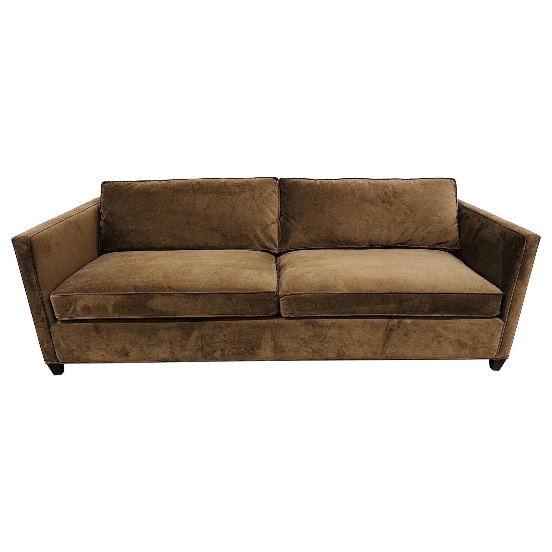 Modern Crate & Barrel Chocolate Sofa