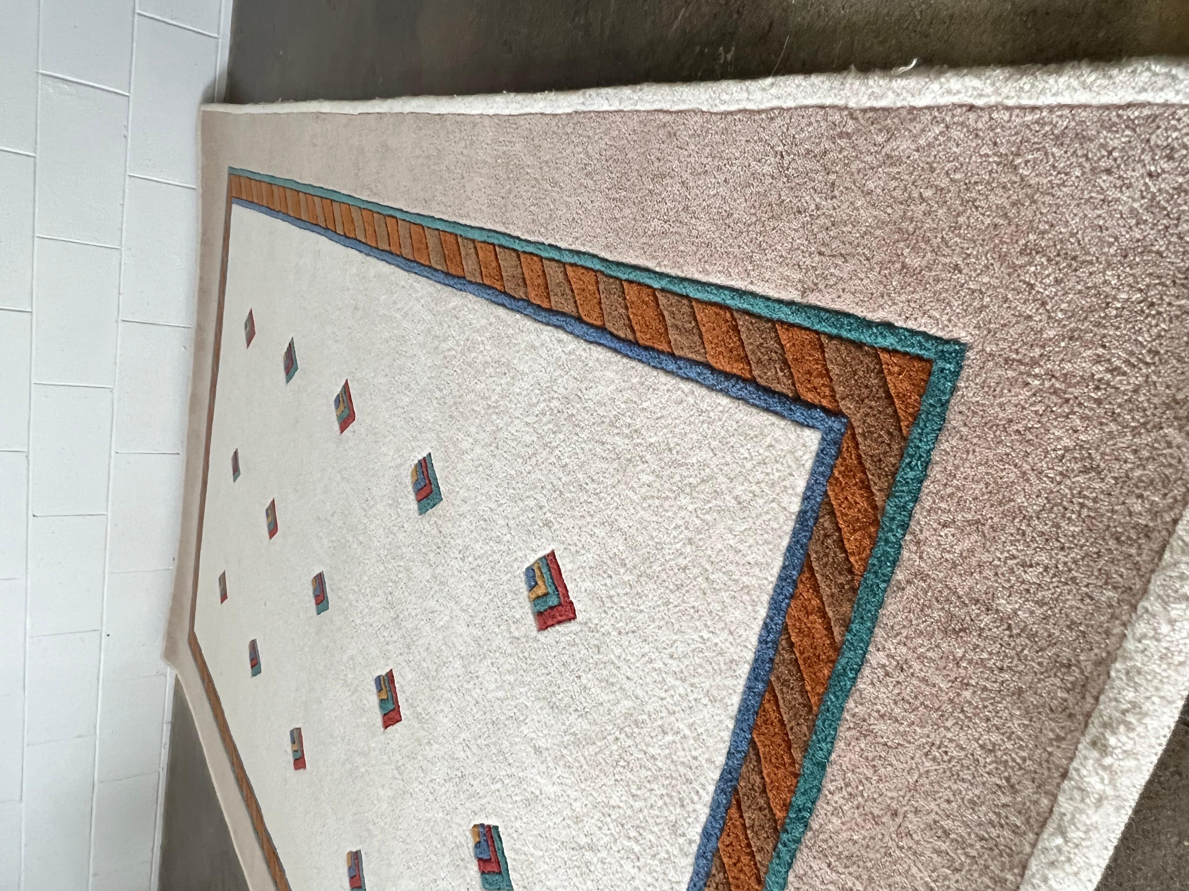 Moderner cremefarbener Teppich von Catharina Dramborg für Kinnasand, 1990 (Wolle) im Angebot