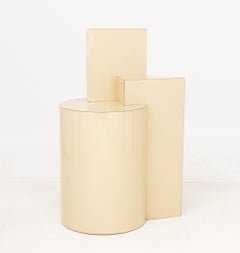 Modern Cream Laminate Geometric Display Stand