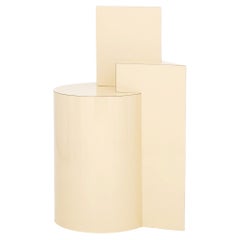 Modern Cream Laminate Geometric Display Stand