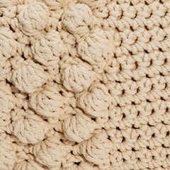 Modern Cream Macrame Decorative Kidney Pillow