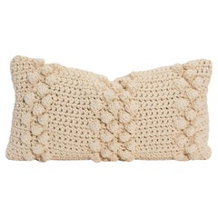 Modern Cream Macrame Decorative Kidney Pillow