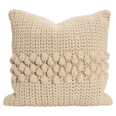 Cojín Decorativo Macramé Crema Moderno