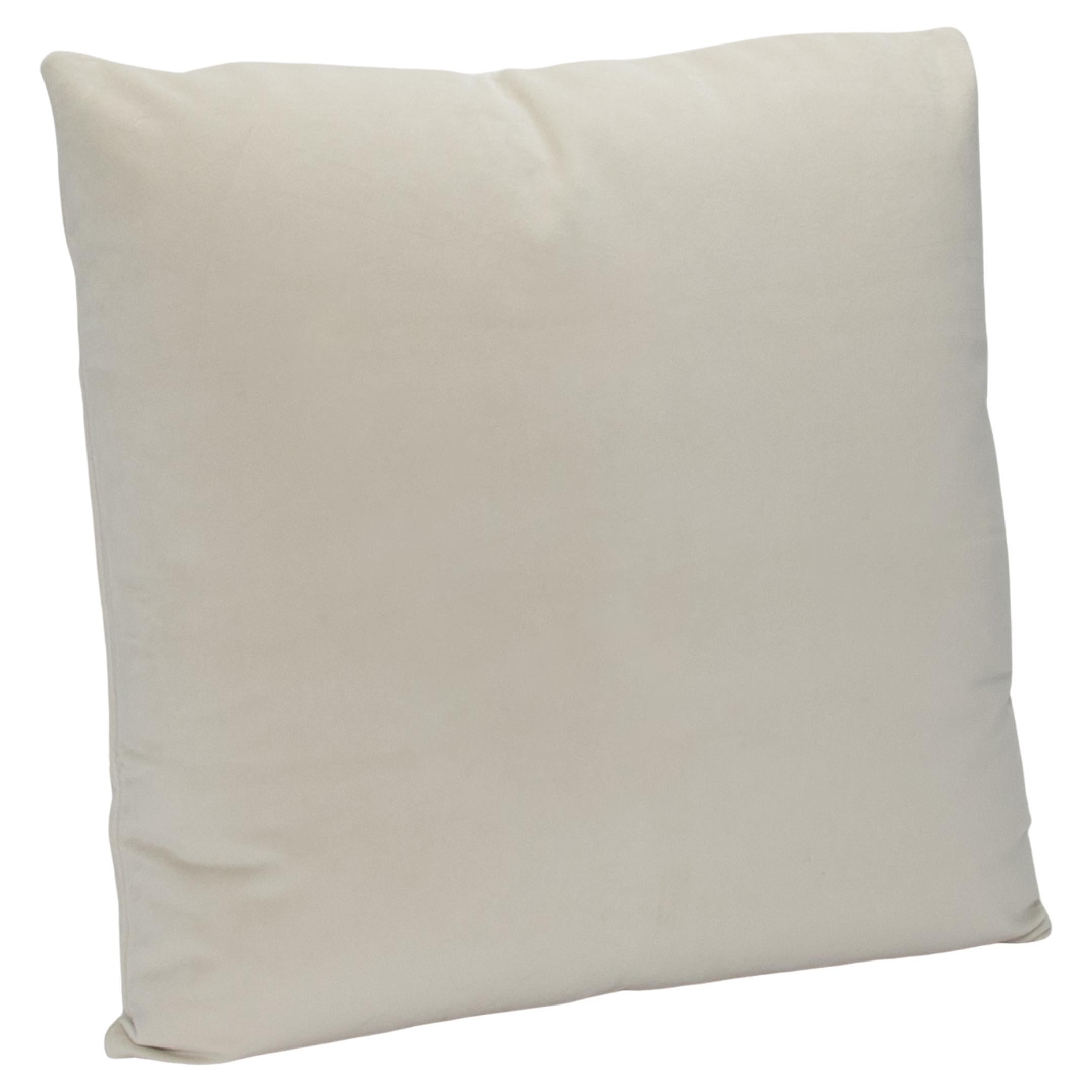 Modern Cream Velvet Decorative Pillow by MOGUL