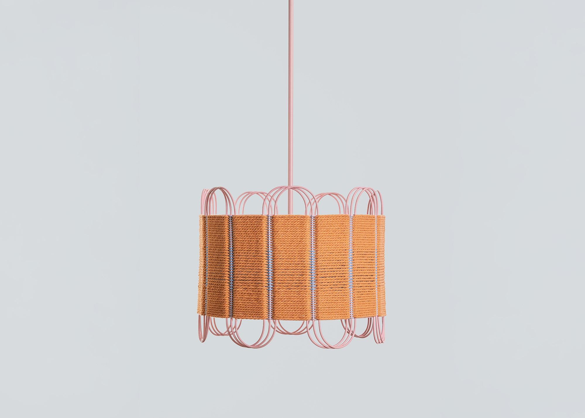 Américain Lampe sculpturale moderne de Crète Various Corde Steel in Orange by Laura Casañas Maya en vente