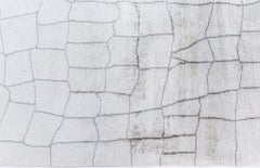 Modern Crocodile Design Handmade Silk Rug in Gray Shades by Doris Leslie Blau