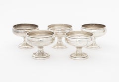 Modern Crystal and Silverplate Bowl and Dishes, 6
