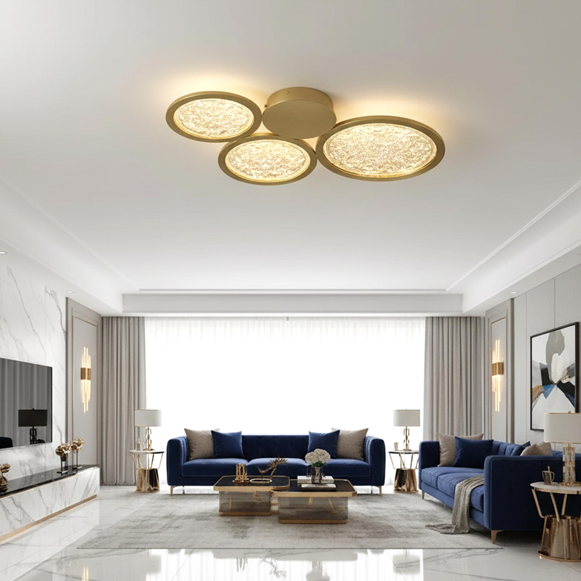 Applique a cerchio in vetro e ottone - Illuminazione d'ambiente elegante per case moderne in vendita 3