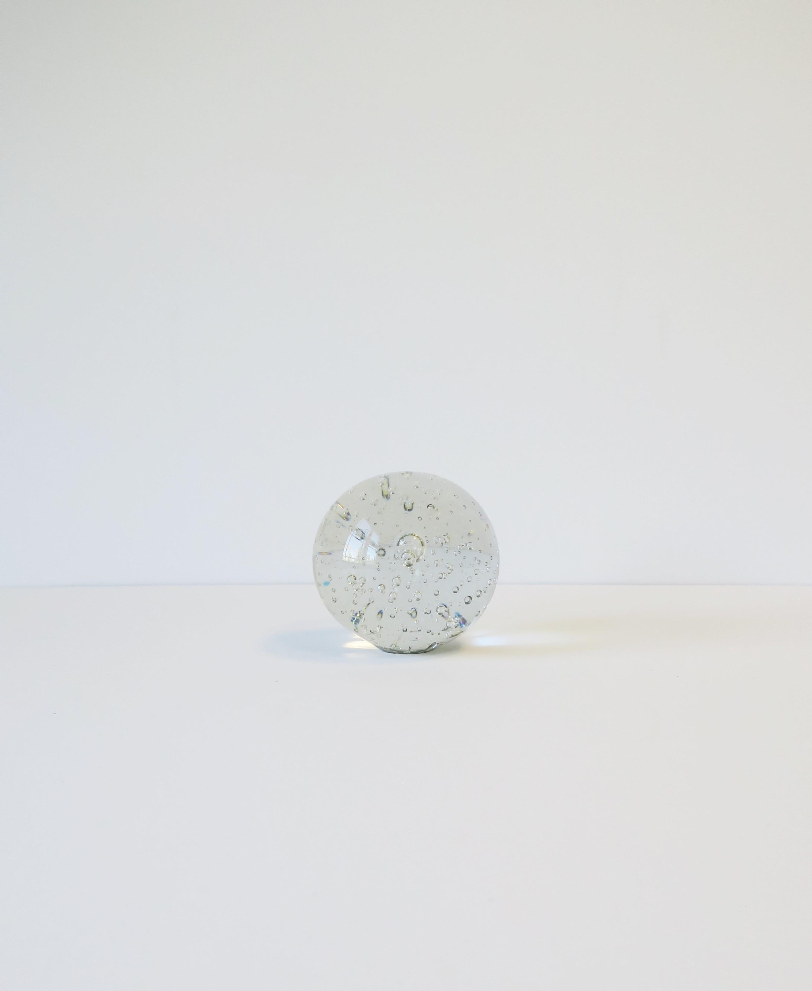 Art Glass Ball Sphere with Bubble Design Decorative Object in the