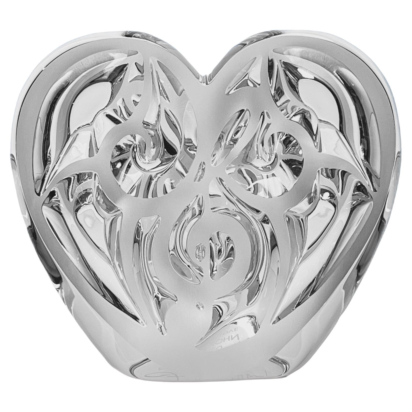Modern Crystal Glass Sculpture Entitled “Music is Love" by Lalique For Sale