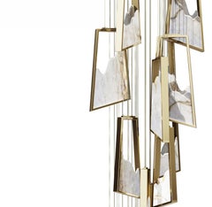 Modern Crystal White Quartzite Stone Magna Chandelier by Luxxu Lighting