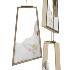 Modern Crystal White Quartzite Stone Magna Suspension Lamp by Luxxu Lighting