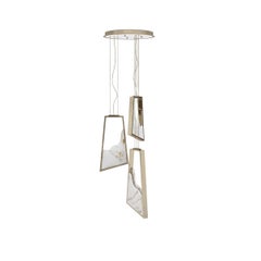 Modern Crystal White Quartzite Stone Magna Suspension Lamp by Luxxu Lighting
