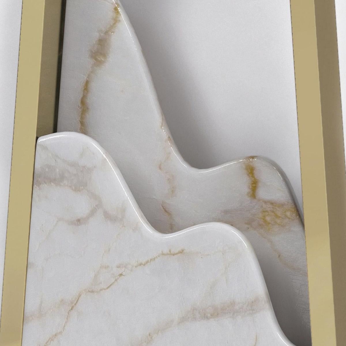 Portuguese Modern Crystal White Quartzite Stone Magna Wall Lamp by Luxxu Lighting For Sale