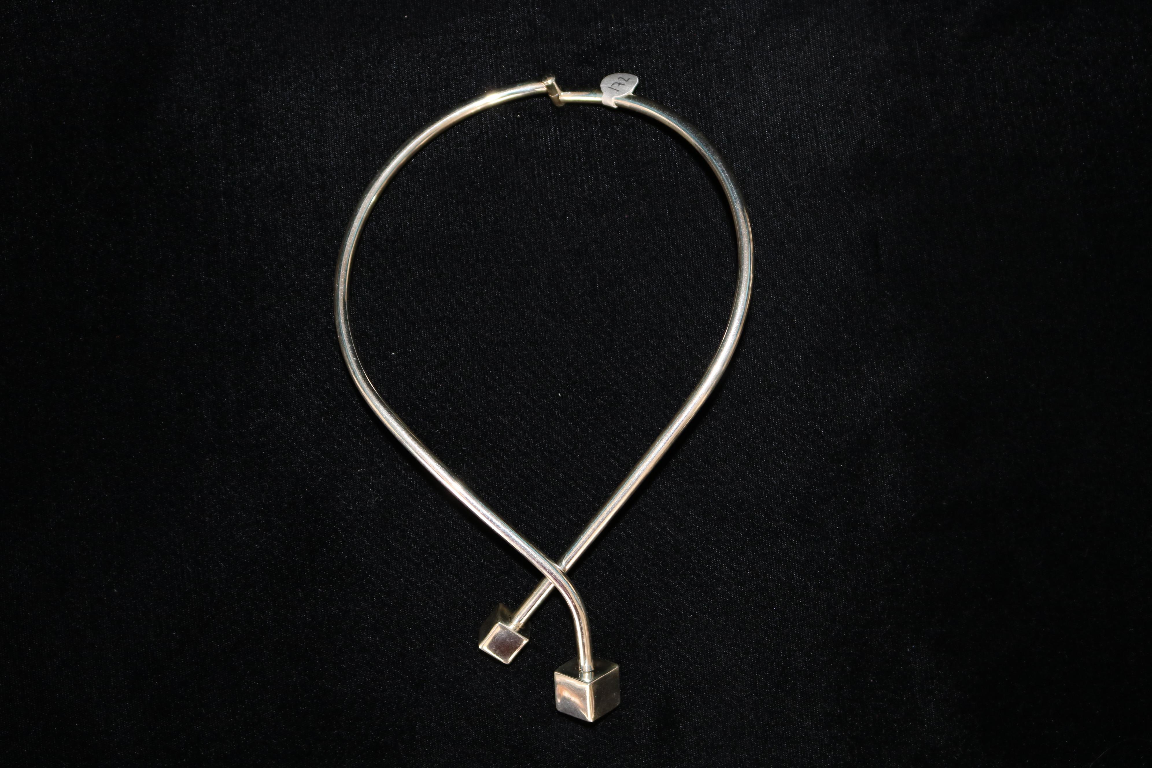 Modern Cube 925 Silver Necklace For Sale 1
