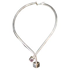 Collier cubique moderne en argent 925