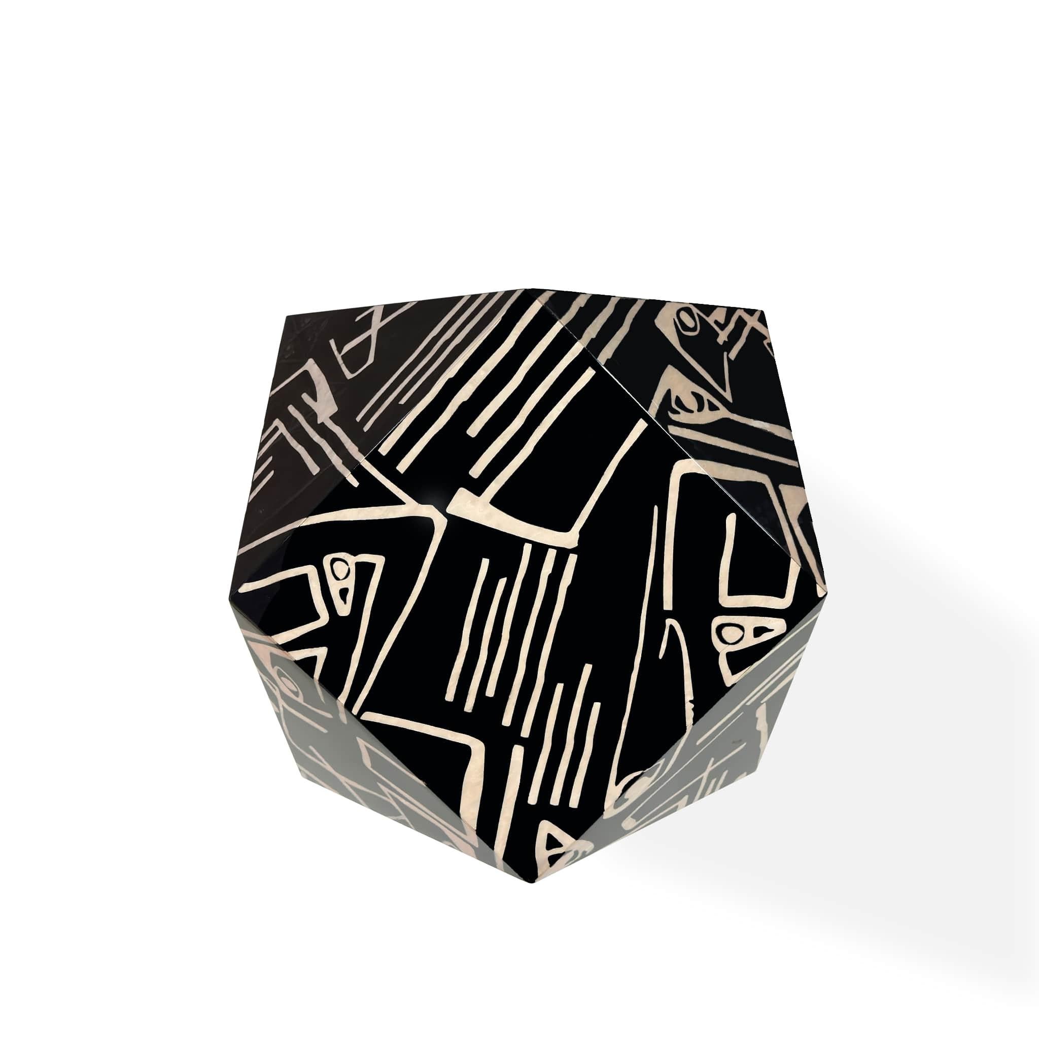 Malaga Prisma side table is a unique cubic shape side table that celebrates natural materials and craftsmanship through the art of marquetry. The cool Prisma Side Table is a superb addition to a modern living room.
This modern center table blends
