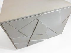 Modern Cubist End Table in Parchment By Newell Design Studio