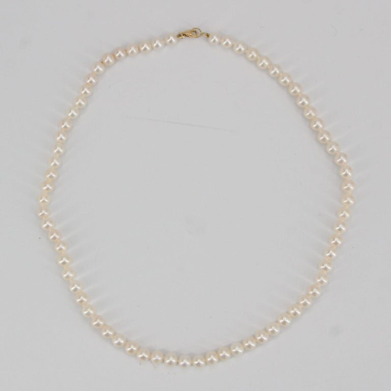 Modern Cultured Pearl 18 Karat Yellow Gold Choker Necklace For Sale at ...