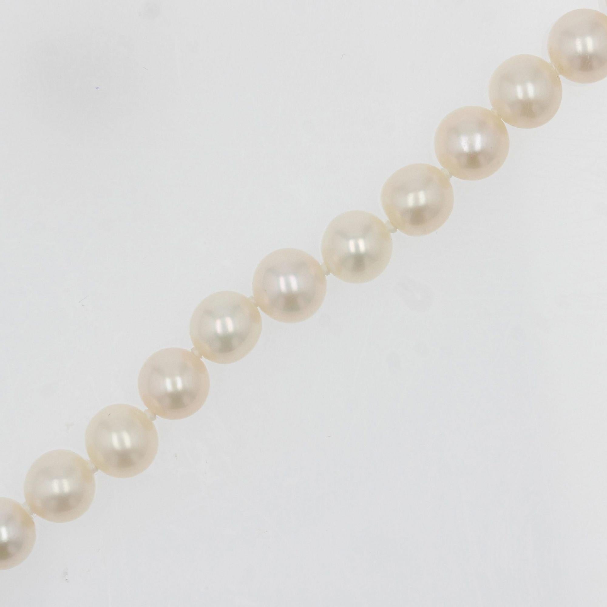 Women's Modern Cultured Pearl 18 Karat Yellow Gold Choker Necklace For Sale